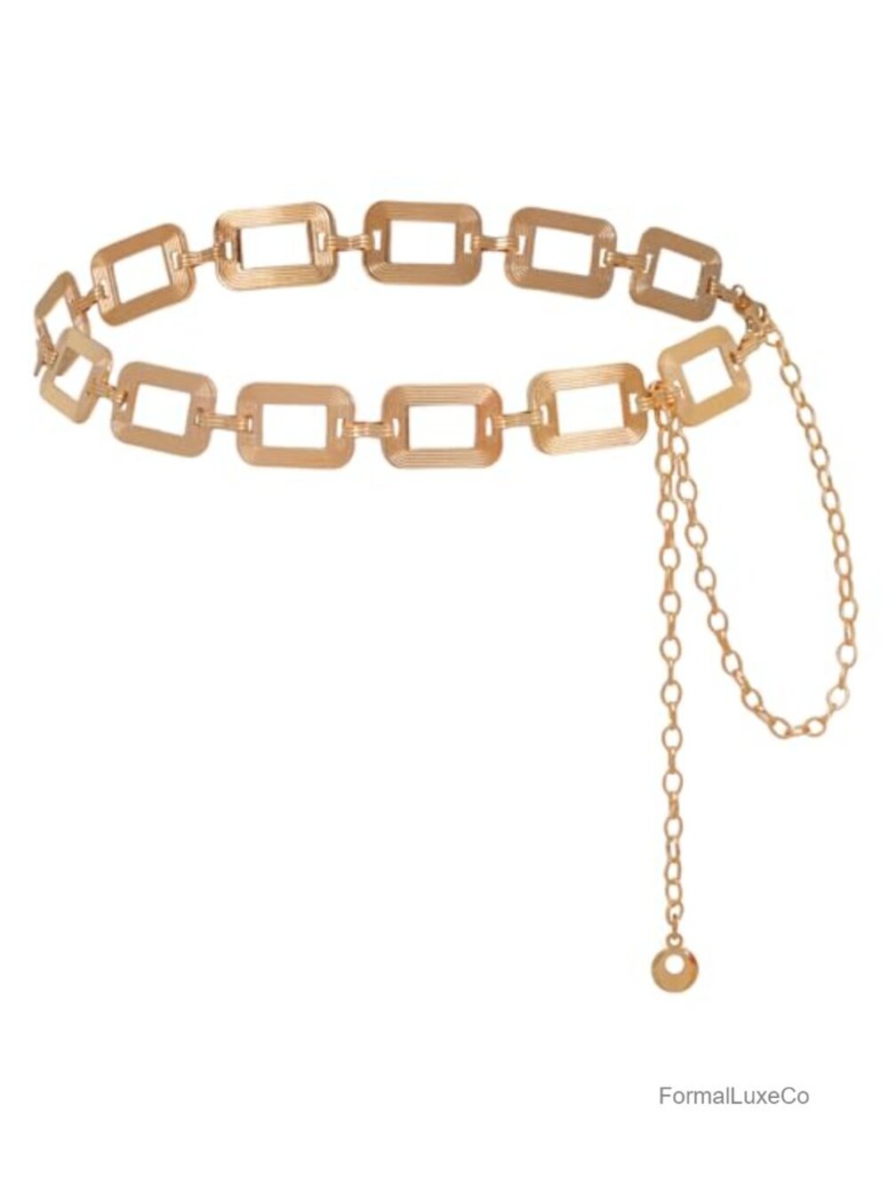 Adjustable Chunky Metal Waist Chain Belt for Women Dresses Jeans